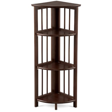 Betterbeds 4-Shelf Corner Folding Bookcase - Truffle Brown BE3277472